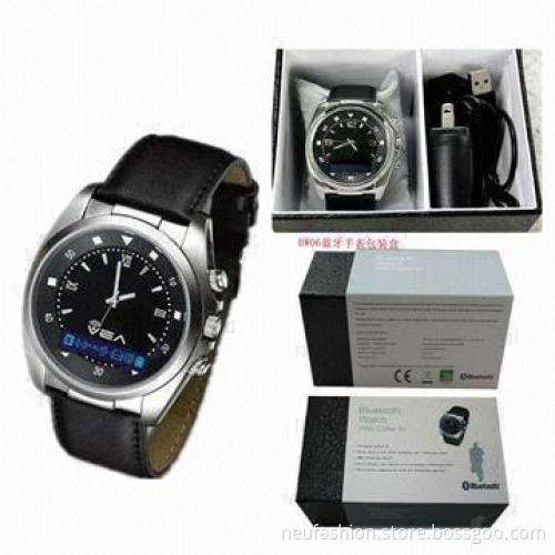 Waterproof Bluetooth Wristwatch with OLED Call ID Display and Vibrating Watch Pair Cellphone